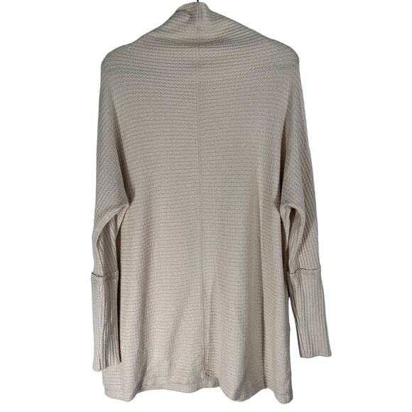 Free People Kitty Beige Cowl Neck Oversized Thermal Top XS Cream Neutral‎ - Picture 7 of 8